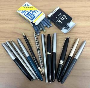 ♯21024AZ【まとめ】万年筆　ボールペン　インク　シャーペン　モンブラン　PARKER　PILOT　等　現品限り 現状渡し