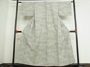 平和屋野田店■本場小千谷紬　貝桶文　着丈154.5cm　裄丈61cm　正絹　逸品　1B-np1724