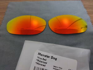 処分価格！！★オークリー Monster Dog モンスタードッグ用 カスタム偏光 レンズ　FIRE RED Color Polarized 新品 オークリー