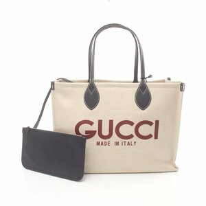 グッチ プリント トートバッグ ブランドオフ GUCCI キャンバス トートバッグ コットンリネンキャンバス レディース