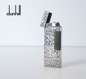 喫煙具 Dunhill ダンヒル ガスライター 手彫り風 シルバー色