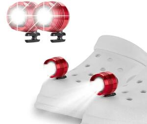 クロックス ジビッツ　LED ライト 防水 左右セット レッド　軽量 21g　靴用 ヘッドランプ クロッグサンダル　