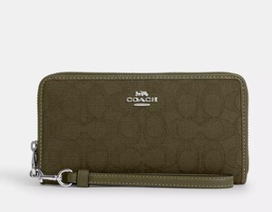 日本未発売カラー♪　秋冬新作!!　COACH ロング ジップ アラウンド・シグネチャー ジャカード 財布 CU150　　LAから最新本物をお届け♪