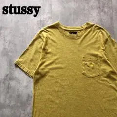 stussy ステューシー ワンポイント ロゴ刺繍 ポケット 着用感M Tシャツ