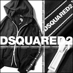 視線を奪うロゴライン■新品97,900円【DSQUARED2】ディースクエアード/伊製しっかり生地/ダブルジップパーカージャージブルゾンL/S74HG0103