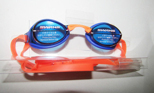 SWANS スワンズ IGNITION 水泳 アクセサリー スイミング レーシングゴーグル FINA承認 自由形専用 ミラータイプ クッション付き ネイビー