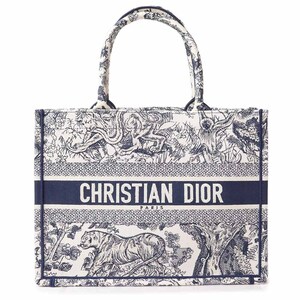 （新品・未使用品）クリスチャンディオール Christian Dior BOOK TOTE ブックトート ミディアム ハンドバッグ エクリュ 青 M1296ZTDT