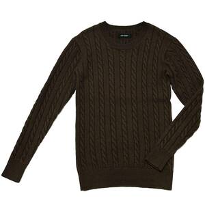 定価4.4万 1piu1uguale3 EXTRAFINE MERINO CASHWOOL CABLE CREW KNIT Ⅳサイズ メリノウールケーブルニット wjk akm ジュンハシモト