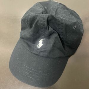 美中古ポロ ラルフローレン キャップ ブラック POLO 帽子 ベースボールキャップ