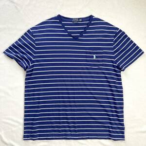 POLO RALPH LAUREN ポロラルフローレン Tシャツ ボーダー XL Ｖネック ボーダー柄