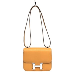 エルメス HERMES コンスタンスミニ ヴェルソ Z刻 ムタード×ローズアザレ シルバー金具 シェーブル ショルダーバッグ レディース 中古