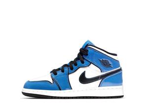 Nike GS Air Jordan 1 Mid SE "Signal Blue" 24.5cm BQ6931-402