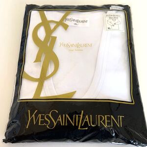 未使用 イヴサンローラン YSL 長袖 シャツ 綿100% サイズXL 白 ホワイト メンズ 肌着 アンダーシャツ インナー