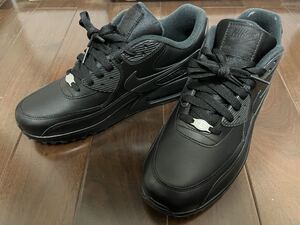 希少！早い者勝ち！送料無料！未使用 NIKE ナイキ AIRMAX90 LEATHER BLACK エアマックス90 レザー ブラック 27cm 302519-001