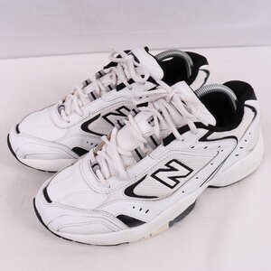 452 ニューバランス 26.5cm/new balance 白 ホワイト 黒 中古 古着 スニーカー レディース yy4588