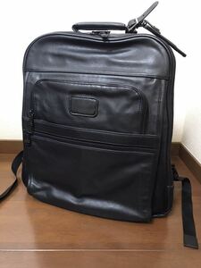 美品: TUMI トュミ 9644D3 本革 レザー コンパクトラップトップブリーフパック リュックサック バックパック オールレザー