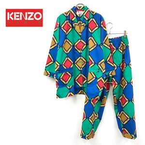 1D1773-J◆タグ付き未使用◆KENZO PARIS ケンゾー 総柄パジャマ◆サイズM レディース ルームウェア コットン 綿100% カラフル 部屋着