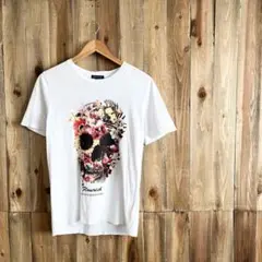 URBAN RESEARCH 花柄 スカル Tシャツ ドクロ コラージュ