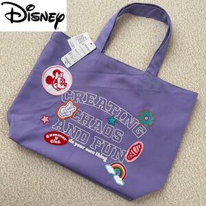 【送料無料】新品★Disney ミニーちゃん ワッペン刺繍 布 トートバッグ