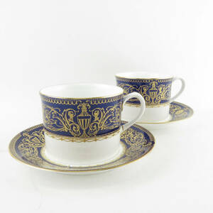 美品 ROYAL WORCESTER ロイヤルウースター SANDRINGHAM サンドリンガム カップ＆ソーサー 2客 ペア ティー コーヒー 金彩 レア SU5975D