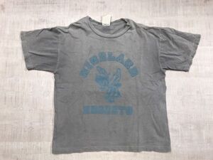 JERZEES ジャージーズ オールド 90s アメカジ カレッジ HIGHLAND HORNETS ピグメント加工 半袖Tシャツ キッズ コットン100% L グレー