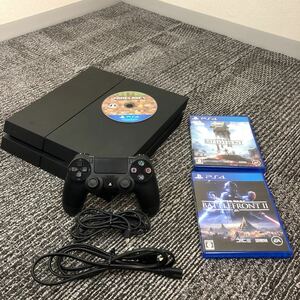 △【売り切り】SONYソニー PlayStation4 CUH-1200A ジェットブラック+ソフトセット マインクラフト バトルフロント 初期化済 動作確認済み