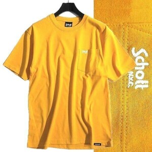 Schott ショット 新品 スモール刺繍ロゴ 胸ポケ付き クルーネック 丸首 半袖 Tシャツ カットソー 3103118 67 S ▲005▼bus465us