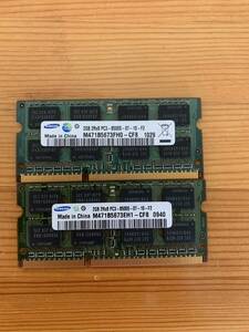 【中古動作品】ノートパソコン用メモリ SAMSUNG M471B5673FH0-CF8 PC3-8500 2GB×2枚(計4GB) SO-DIMM