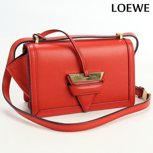 6/15はさらに+10倍 中古 ロエベ 斜め掛け ショルダーバッグ レディース ブランド LOEWE バルセロナ ショルダーバッグ カーフ レッド