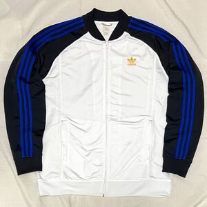 超 ビッグサイズ 美品 adidas オリジナルス ATP 復刻 黒 青 白 トレフォイルロゴ トラックジャケット ジャージ ブラック アディダス 正規品