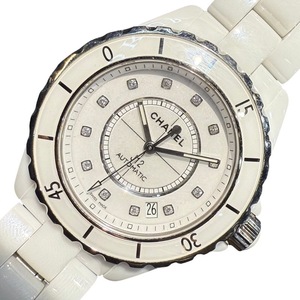 シャネル CHANEL J12 キャリバー12Pダイヤ　38mm H1629 セラミック 腕時計 メンズ 中古