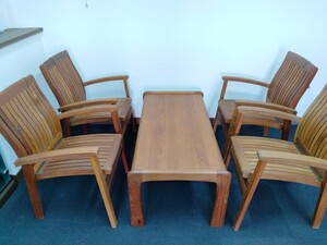 神戸市 Garden Furniture イス テーブル セット 天然木 木製 ガーデンファニチャー ウッドチェア