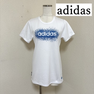 adidas アディダス climalite 速乾 クール 接触冷感 レディース 半袖 Tシャツ ホワイト ロゴ入り M