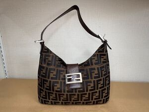 1円スタート ハンドバッグ FENDI フェンディ ズッカ柄 FFロゴ 肩掛け マンマバケット ズッカ レディース ファッション 小物 服飾