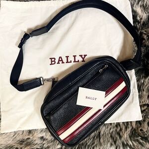 1円〜【極美品】☆バリーBALLYトレスポ　近代モデル　ボディバッグ 斜め掛け　シボ革ブラック