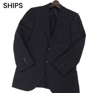 SHIPS シップス 通年 ロロピアーナ生地★ 背抜き ウインドウペン チェック テーラード ジャケット Sz.46　メンズ　I4T00353_2#O