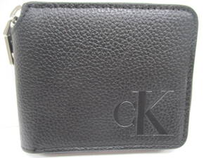 新品 カルバンクラインCalvin Klein 財布　ジッピー　黒　ロゴ 2つ折り　折