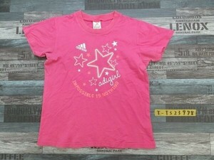 ADIDAS アディダス キッズ 星プリント クルーネック 半袖Tシャツ 150 ピンク