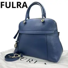 極美品　FURLA　フルラ　ハンドバッグ　ショルダーバッグ　2way　ブルー