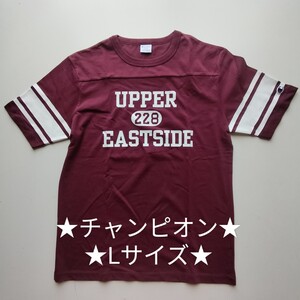 チャンピオン★復刻トリコタグ★3段ラバープリント★フットボールTEE★新品★L