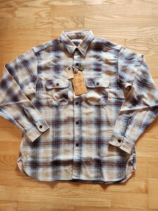 新作 送料込★東洋 SUGAR CANE シュガーケーンSC29365 FICTION ROMANCE TWILL CHECK WORK SHIRT ツイルチェック　ワークシャツ　ベージュ L