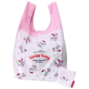 ◆新品　ハローキティ　Hello Kitty　折りたたみショッピングバッグ　エコバッグ　No13　いちごのふうせん　サンリオ　sanrio