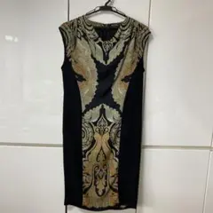 ETRO エトロ　黒　ペイズリー　柄　ワンピース　ノースリーブ　レディース