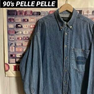 90s PELLE PELLE by Marc Buchananデニム長袖シャツ 90年代　ペレペレ　マークブキャナン