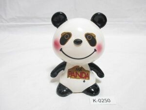 K250【当時物/難あり】内藤ルネ◆陶器製 パンダ貯金箱 MR PANDA◆RUNE/置物/人形◆昭和レトロ/ヴィンテージ