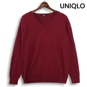 UNIQLO ユニクロ 秋冬★ カシミヤ100% Vネック 長袖 ニット セーター Sz.XL レディース 大きいサイズ　K4T01661_A#K