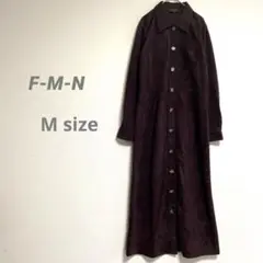 【F-M-N】レディース スエードボタンロングワンピース M ボルドー