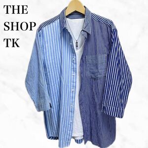 THE SHOP TK 七分袖シャツ　ストライプシャツ　総柄シャツツートンシャツ