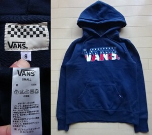 【VANS】ロゴ スウェットパーカー ネイビー SIZE:SMALL (バンズ,ヴァンズ)