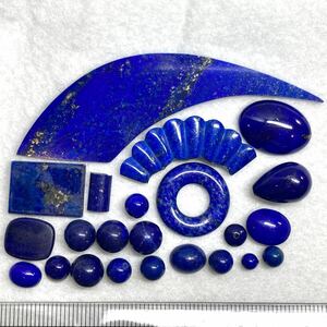 〔天然ラピスラズリおまとめ102ct〕o 20.4g ルース 裸石 宝石 ジュエリー jewelry lapis lazuli 瑠璃 w4B44